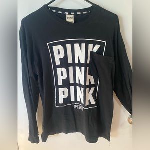 PINK by Victoria’s Secret Black pocket tee Small